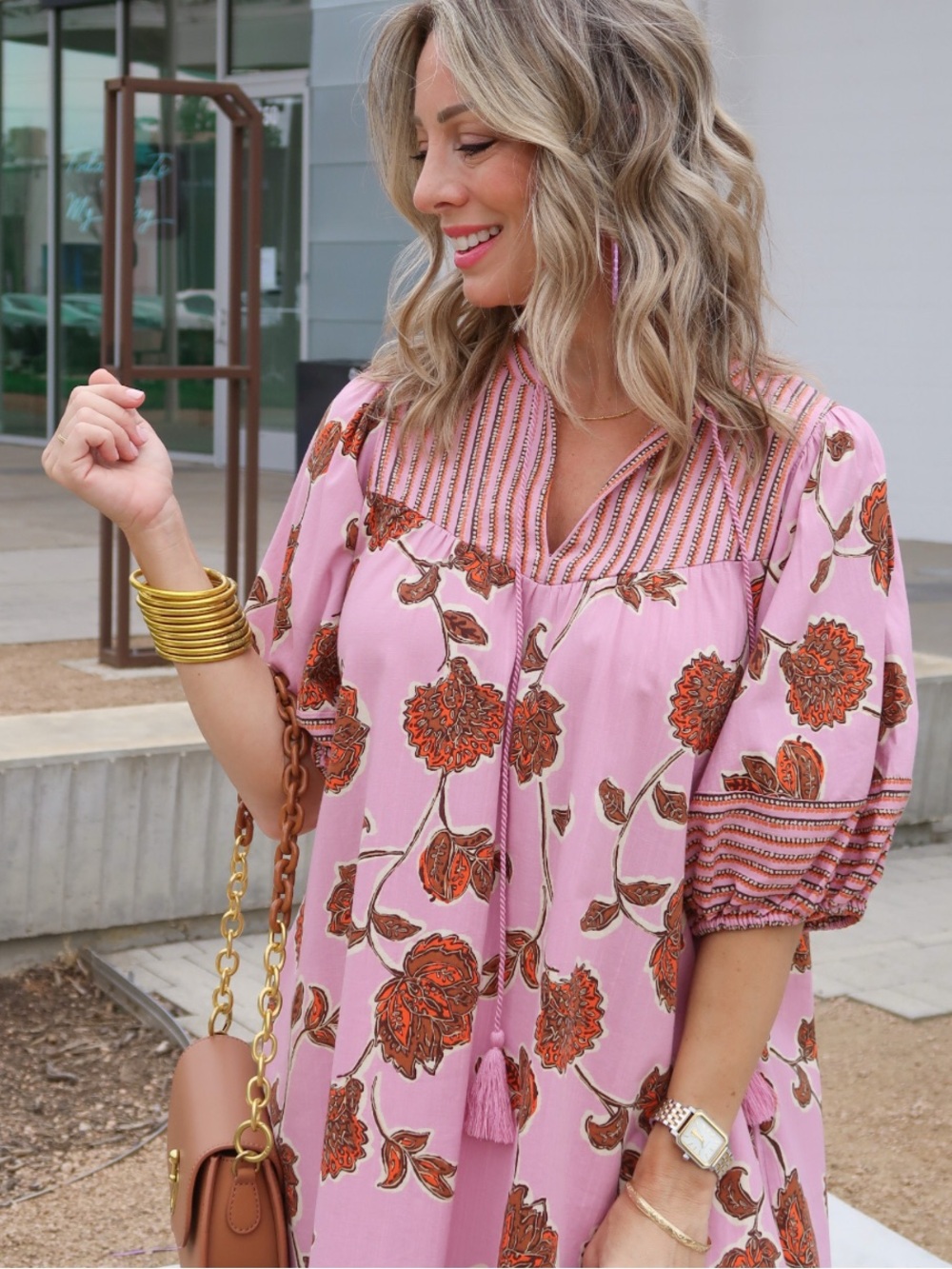 Knox Rose Lavender and Orange Floral Dress